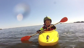 3yr old kid whitewater kayaking
