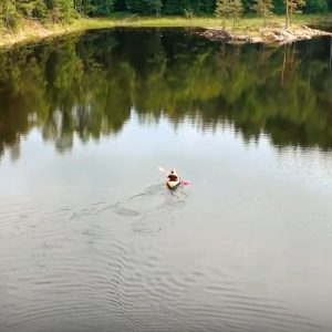 Kayaking in the lake districts of Sweden