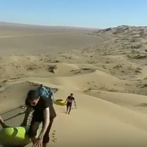 kayaking in the desert. unforgettable experience in Maranjab desert.Iran