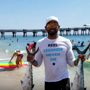 SHARK DESTROYS KAYAK Fisherman on SHARK WEEK!