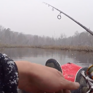 This is why you don't KAYAK FISH in the snow..