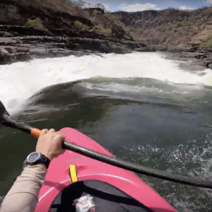 Leading Adrian down the Zambezi