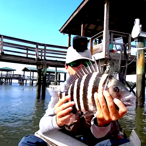 Join Houston Stewart of @Beaufort SC Fishing as he goes shallow water fishing for sheepshead. He shares all his tips and tricks for catching the most fish!
