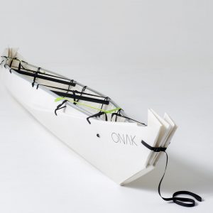 "Our product is a folding canoe, which can be set up origami wise and can be transported compactly. Moreover, it is very strong, unsinkable due to the specially developed sheet material and very light (