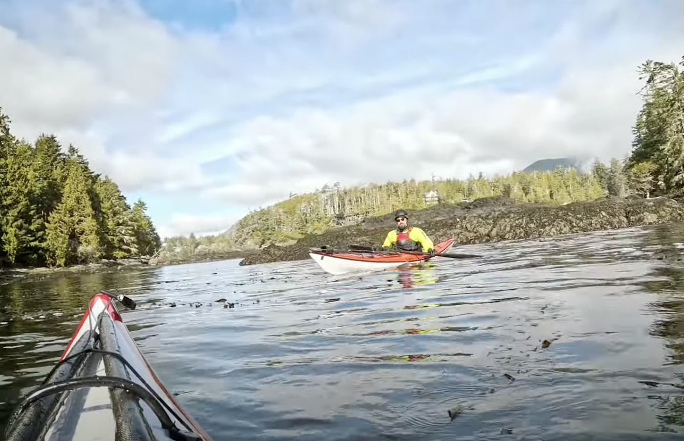 Sea kayaking from Little Beach in Ucluelet, British Columbia, Canada